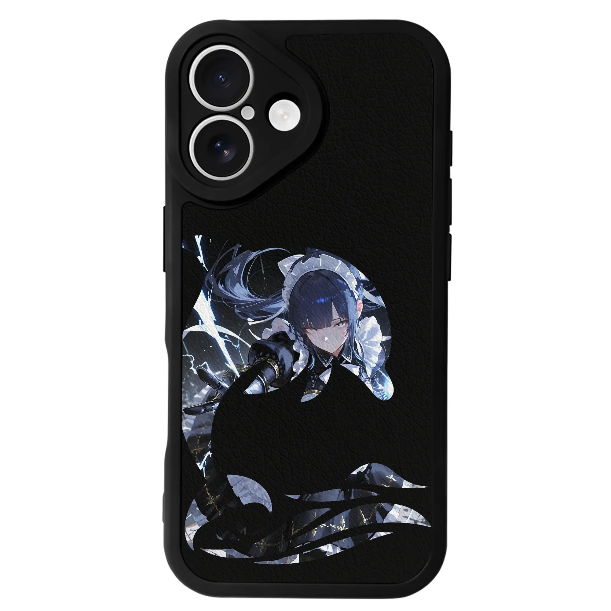 オーバーロード グッズ ナーベラル・ガンマ - IPhone 16シリーズ対応 ・ シリコンスマホケース ・ レザー調 ・ 高精度フィット ・ 耐衝撃 ・ ワイヤレス充電対応 ・ 精密カット